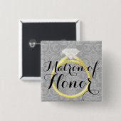 Matrone Ehrenring-des Brauthochzeits-Party-Knopfes Button (Vorne & Hinten)