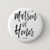 Matrone Skript-Art-kundenspezifischen Hochzeit der Button (Vorderseite)