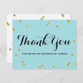 Matronen-Ehre des GoldGlitzer-Blau-| danken Ihnen Dankeskarte (Vorne/Hinten)