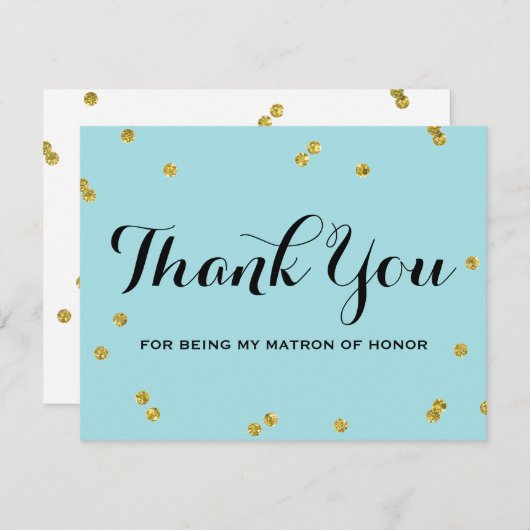 Matronen-Ehre des GoldGlitzer-Blau-| danken Ihnen Dankeskarte (Vorne/Hinten)