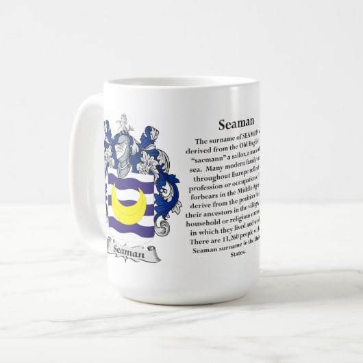 Matrose-Familien-Wappen Kaffeetasse (Vorderseite Links)