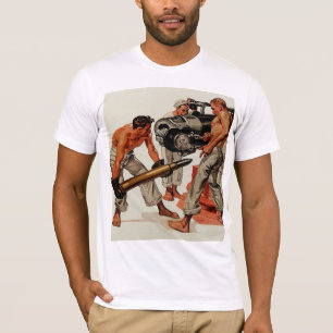 Matrosen mit starker Statur laden die große Kanone T-Shirt