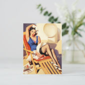 Matrosen-Pin-Up Postkarte (Stehend Vorderseite)
