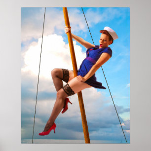 Matrosen-Pinup-Girl Poster