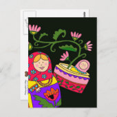 Matroshka-Baby Postkarte (Vorne/Hinten)