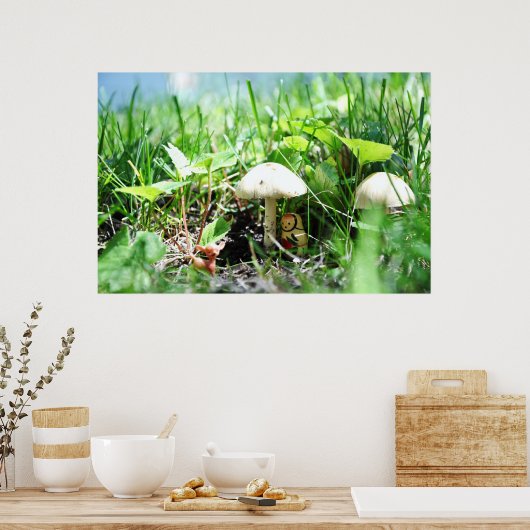 Matroshka in einem Pilz Poster (Küche)