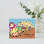 Matroshka Nesting Dolls Ukrainische Volkskunst Postkarte (Stehend Vorderseite)