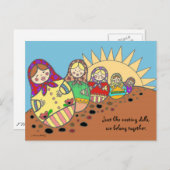 Matroshka Nesting Dolls Ukrainische Volkskunst Postkarte (Vorne/Hinten)