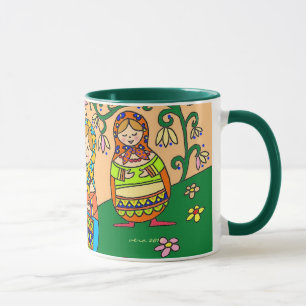 Matroshka Ukrainer-Volkskunst Tasse