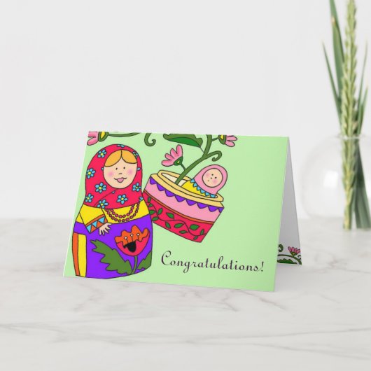 Matroshka und Baby Karte (Vorderseite)