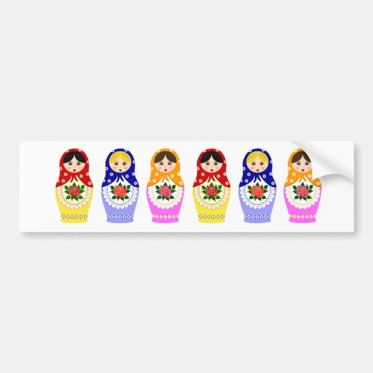 Matryoschka Puppen Autoaufkleber (Vorne)