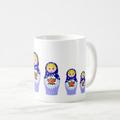 Matryoschka Puppen blau Kaffeetasse (VorderseiteRechts)