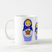 Matryoschka Puppen blau Kaffeetasse (Links)