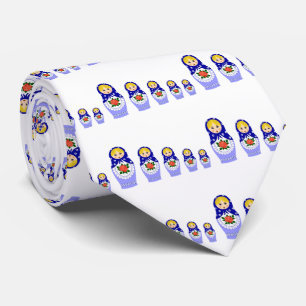 Matryoschka Puppen blau Krawatte