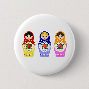 Matryoschka Puppen Button