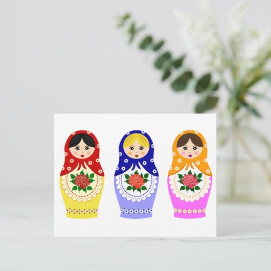 Matryoschka-Puppen Postkarte (Stehend Vorderseite)