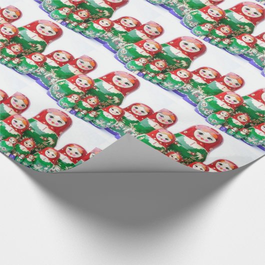 Matryoshka - матрёшка (russische Puppen) Geschenkpapier (Ecke)