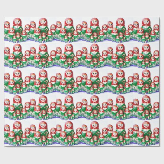 Matryoshka - матрёшка (russische Puppen) Geschenkpapier (Flach)