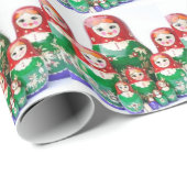 Matryoshka - матрёшка (russische Puppen) Geschenkpapier (Rolleneckpunkt)