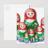 Matryoshka - м т р ё к а (russische Dollar) Postkarte (Vorne/Hinten)