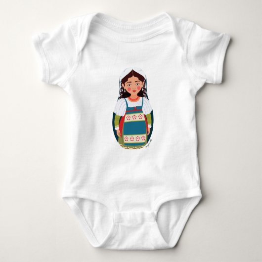 Matryoshka Baby Bodysuit Strampler (Vorderseite)