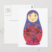 Matryoshka Doll 2 ~ Russisch / Babushka Nesting Postkarte (Vorne/Hinten)