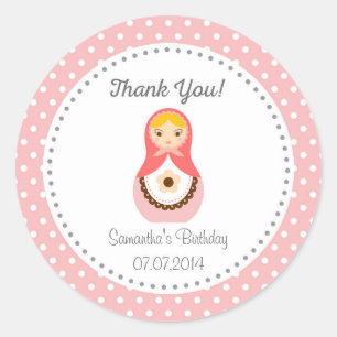 Matryoshka Doll Birthday Danke, Sticker