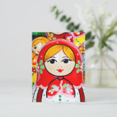 Matryoshka Doll Postkarte (Stehend Vorderseite)