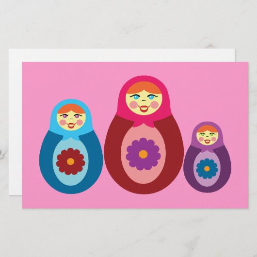 Matryoshka Dolls Briefpapier (Vorne/Hinten)
