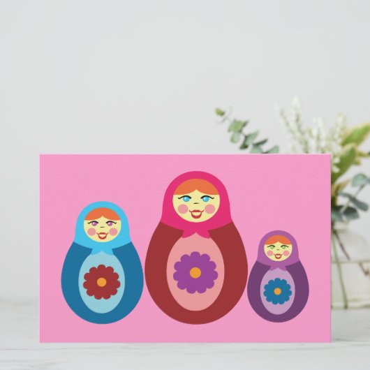 Matryoshka Dolls Briefpapier (Stehend Vorderseite)