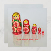 Matryoshka Dolls Einladung (Vorne/Hinten)