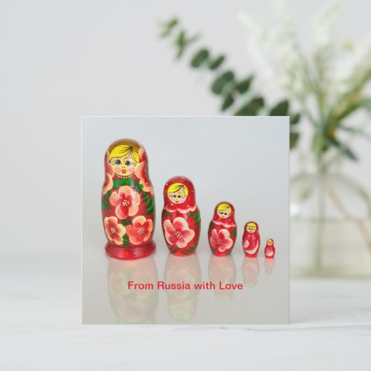 Matryoshka Dolls Einladung (Stehend Vorderseite)