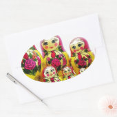 Matryoshka Dolls Ovaler Aufkleber (Umschlag)