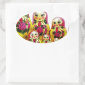 Matryoshka Dolls Ovaler Aufkleber (Tasche)