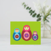 Matryoshka Dolls Postkarte (Stehend Vorderseite)