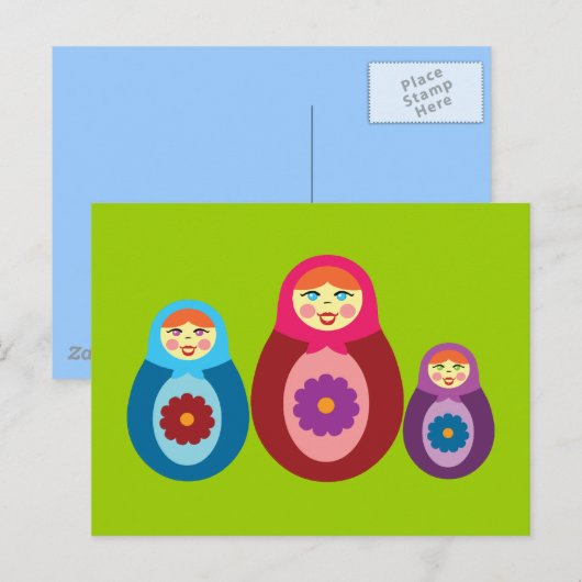 Matryoshka Dolls Postkarte (Vorne/Hinten)