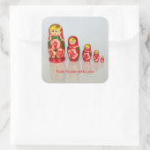 Matryoshka Dolls Quadratischer Aufkleber (Tasche)