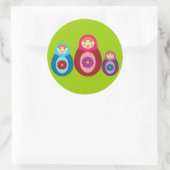 Matryoshka Dolls Runder Aufkleber (Tasche)