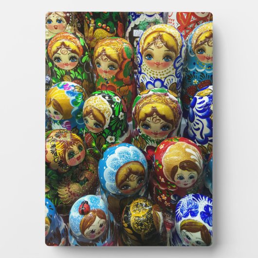 Matryoshka Dolls Souvenir Kiosk Travel Foto Fotoplatte (Vorderseite)