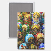 Matryoshka Dolls Souvenir Kiosk Travel Foto Magnet (Vorderseite/Rückseite)