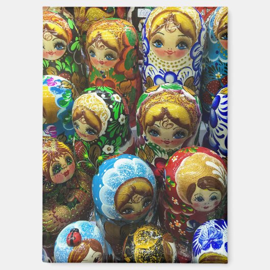 Matryoshka Dolls Souvenir Kiosk Travel Foto Magnet (Vorderseite)