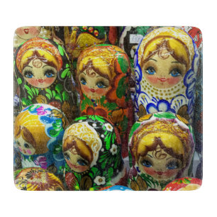 Matryoshka Dolls Souvenir Kiosk Travel Foto Schneidebrett