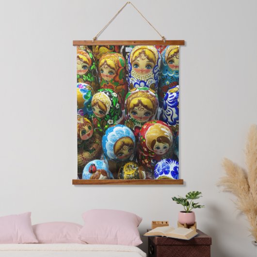 Matryoshka Dolls Souvenir Kiosk Travel Foto Wandteppich Mit Holzrahmen (Schlafzimmer)