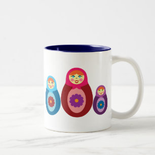 Matryoshka Dolls Zweifarbige Tasse