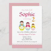 Matryoshka Geburtstagsparty Einladung (Vorne/Hinten)