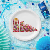 Matryoshka Holzkulturmal - Russisch Pappteller (Party)
