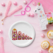 Matryoshka Holzkulturmal - Russisch Pappteller (Party)
