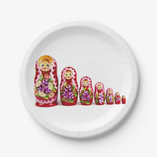 Matryoshka Holzkulturmal - Russisch Pappteller (Vorderseite)
