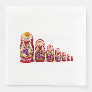 Matryoshka Holzkulturmal - Russisch Serviette