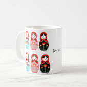 Matryoshka niedlich Russische Nesting Dollars Indi Kaffeetasse (Vorderseite Links)